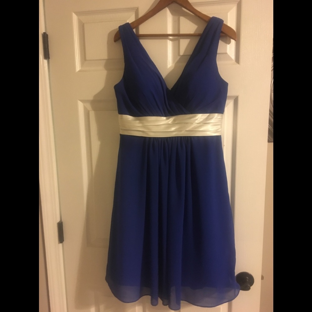 Bill Levkoff size 12. blue bridesmaid dress.
